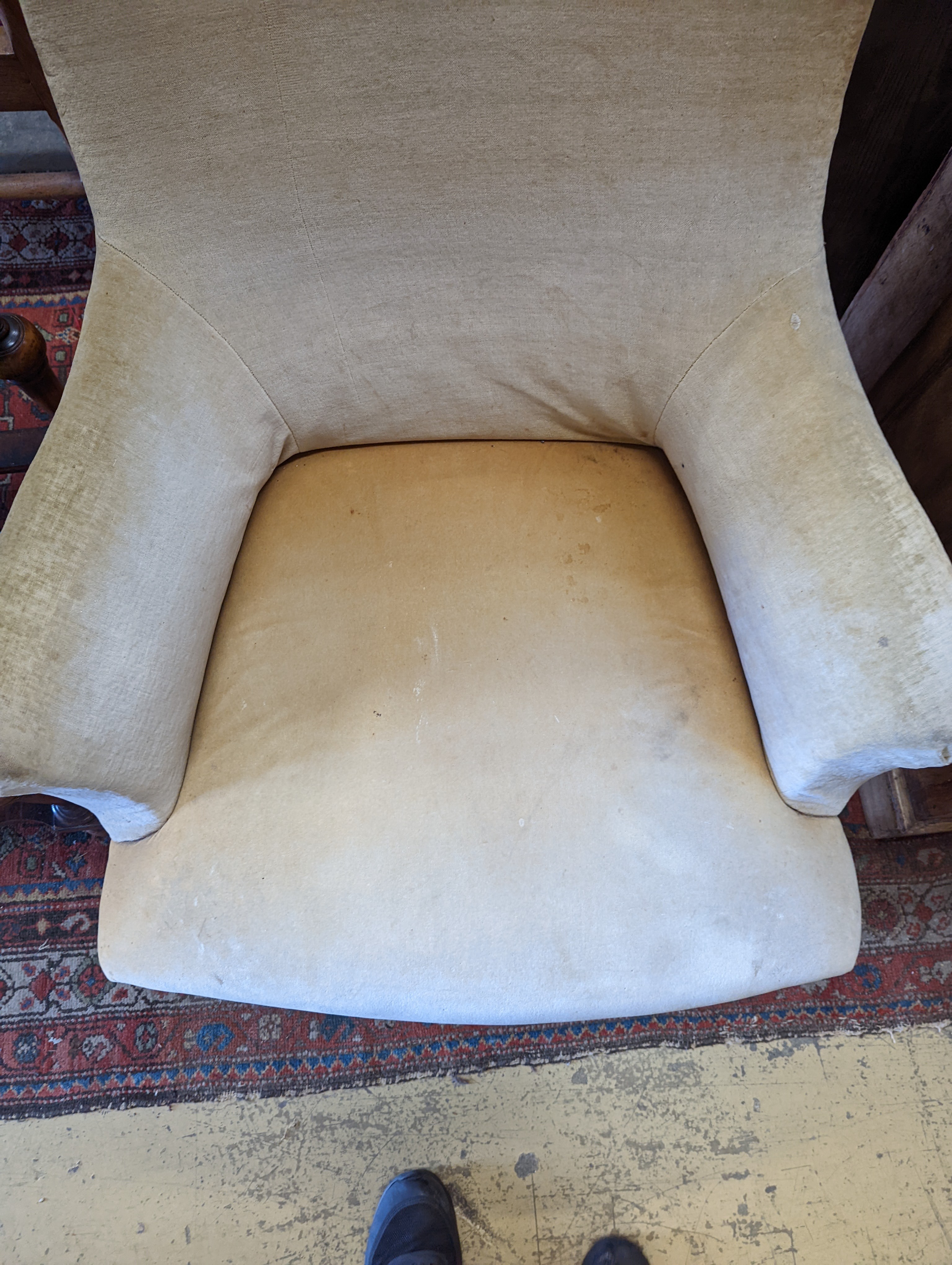 A late 19th century French carved beech armchair